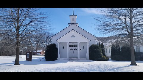WHERE TWO OR MORE ARE GATHERED... SCENIC CHURCH IN THE SNOW