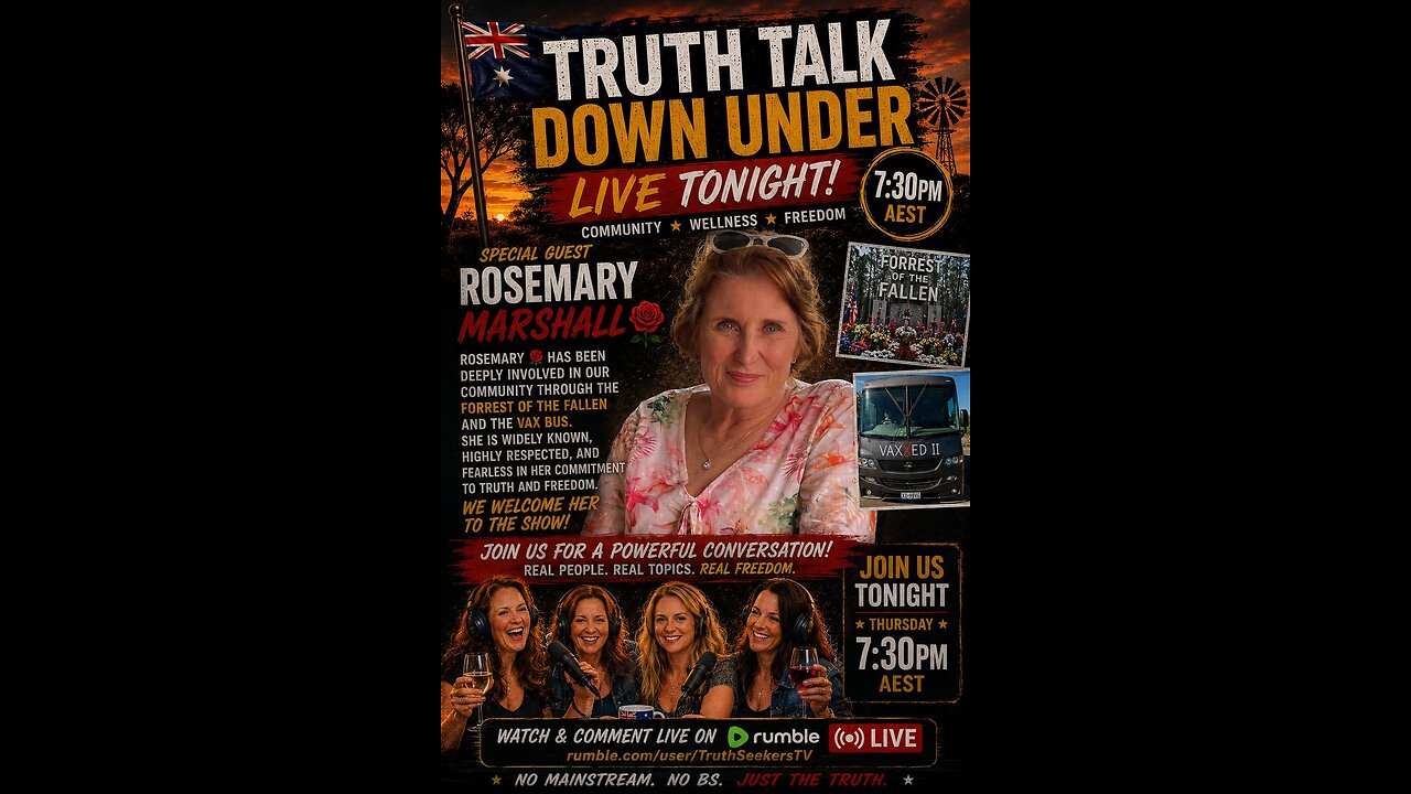 TRUTH TALK DOWN UNDER – 7:30PM AEST TONIGHT