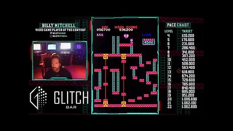 Billy Mitchell's 1,092,100 Point Donkey Kong Game!