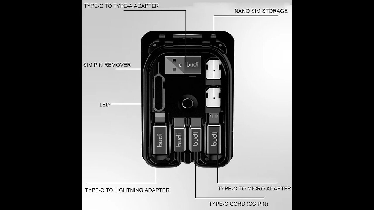 7-in-1 Multifunctional Universal Portable Wireless Charger, with Card Removal Pin, Conversion Socket