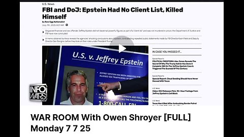 WAR ROOM With Owen Shroyer | Epstein Files