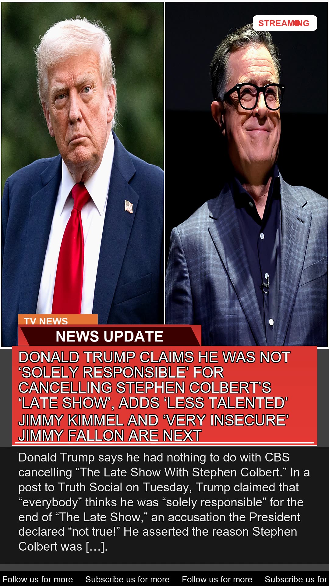 Donald Trump Claims He Was Not Solely Responsible