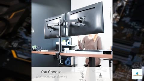 VIVO Dual Monitor Desk Mount, Heavy Duty Fully Adjustable Steel Stand, Holds 2 Computer Sc