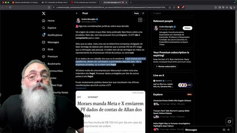 XANDÃO, de novo, MANDA ORDEM ILEGAL ao X, IGUALZINHA ORDEM JÁ DADA no FINAL de JANEIRO: DESESPERO