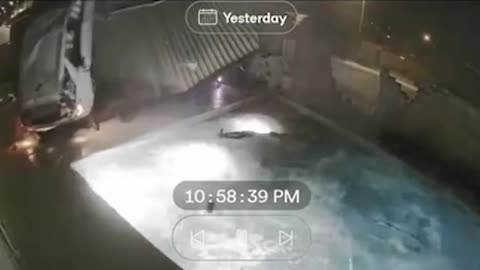 Driver Ejected into Swimming Pool