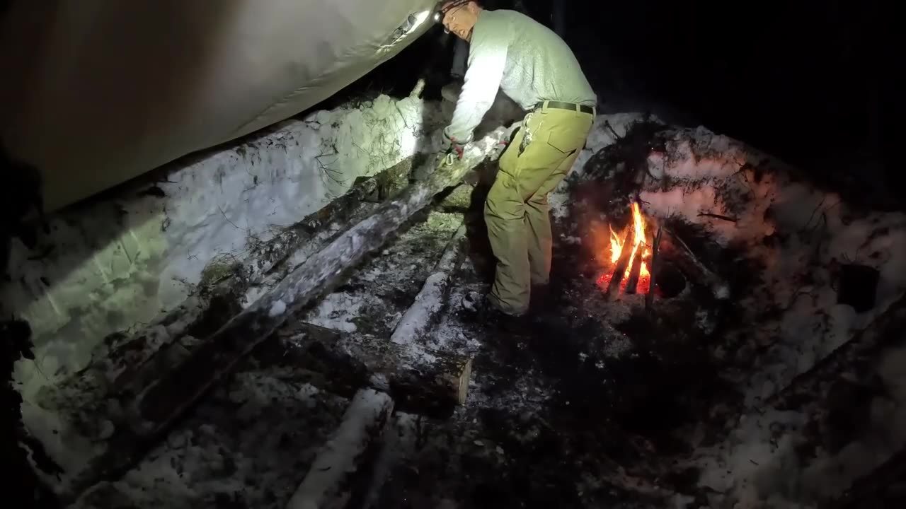 3 Days in Arctic Bushcraft Hot tent and no sleeping bag