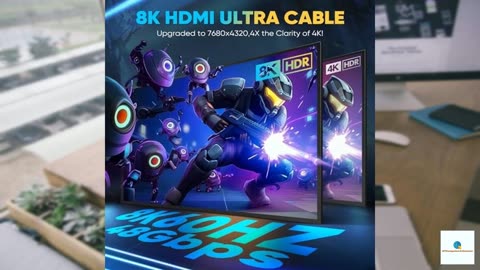 10K 8K HDMI Cable, 1.5FT, 3.3FT, 6.6FT, 10FT, 16FT, 20FT, 25FT Heavy Duty High-Speed Braid