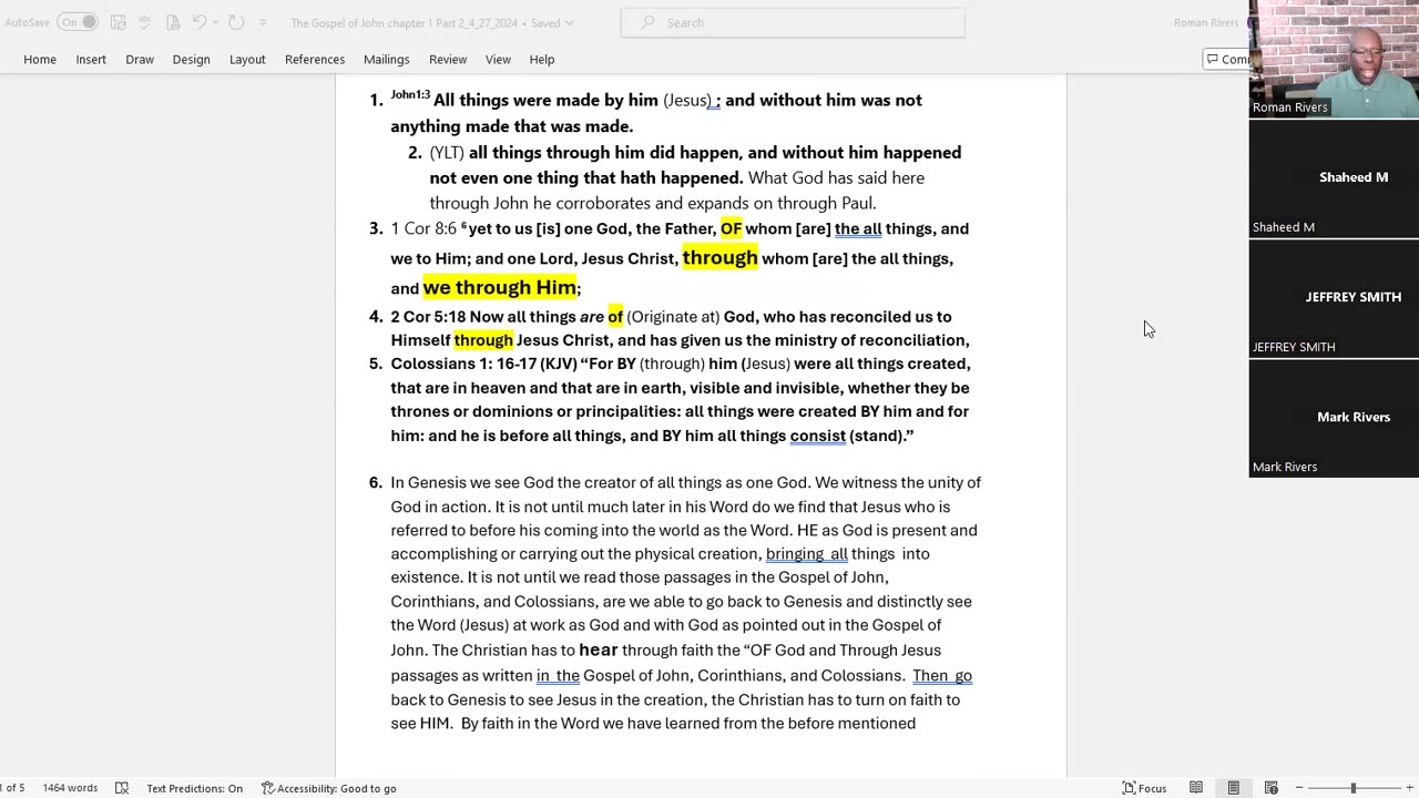 Gospel of John Chapter 1: 1-5