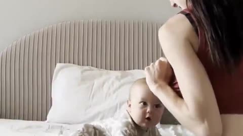 Baby's reaction when he realizes it's feeding time.