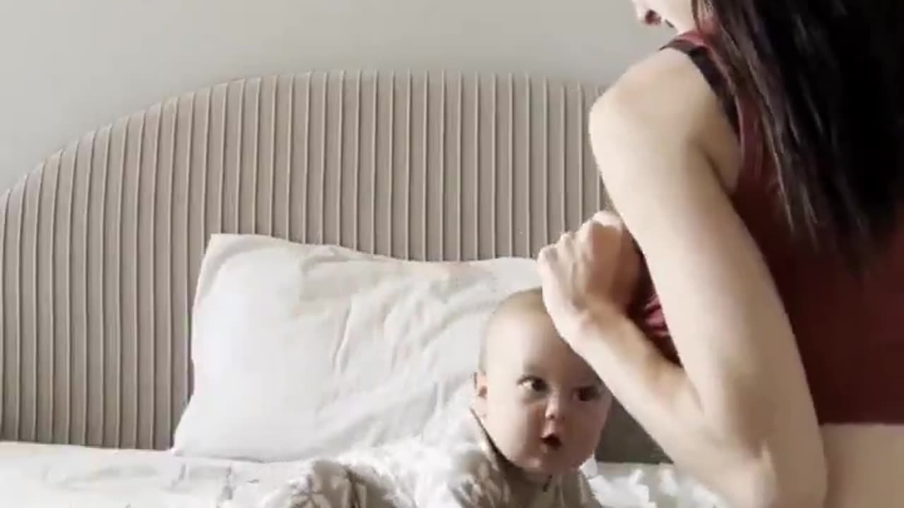 Baby's reaction when he realizes it's feeding time.
