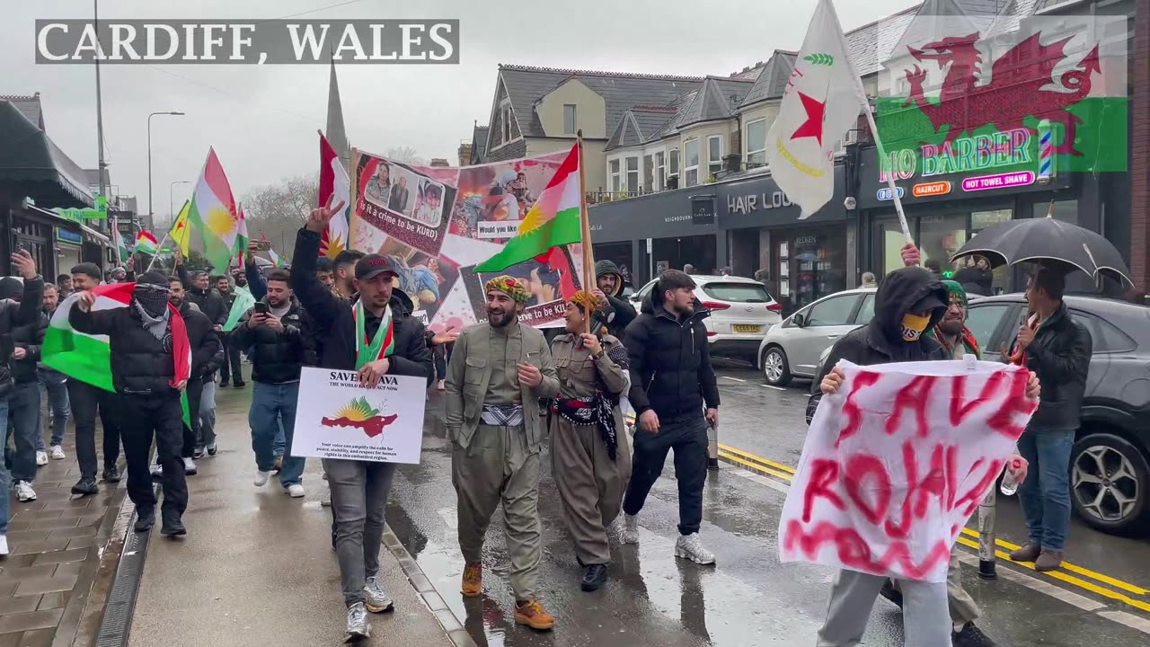 March Defend Rojava Cardiff Wales Part -2