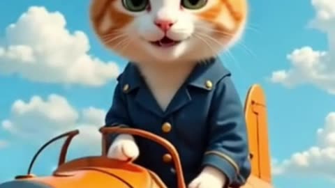 Cute Cat Enjoying the Ride