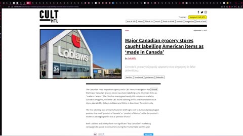 Canadian grocery stores caught labelling U.S items as "Made In Canada"