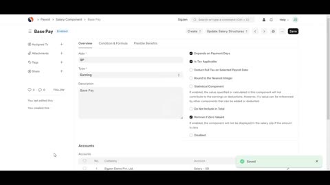 SigzenERP - Unlock Payroll Power: Create Salary Components