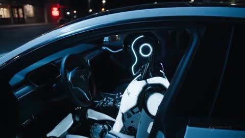 Optimus visits the new Tesla Diner