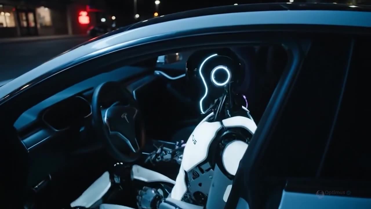 Optimus visits the new Tesla Diner