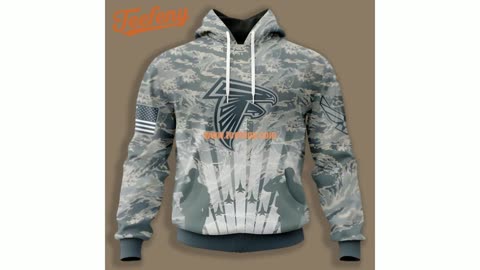 Atlanta Falcons Air Force Camo Military 3D Youth Hoodie