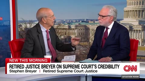 Blitzer asks former Justice Stephen Breyer about John Roberts' rebuke of Trump