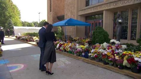 Vice President JD Vance, Second Lady Usha Vance lay flowers at Annunciation