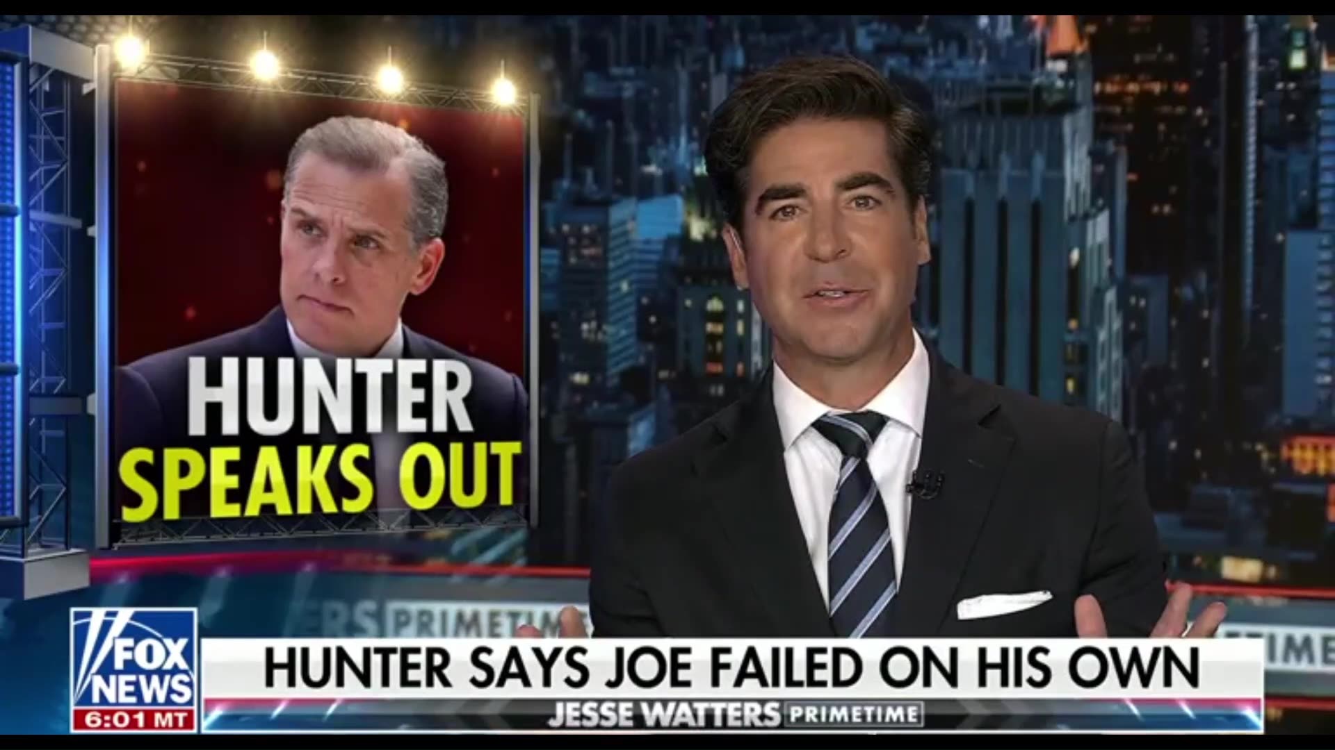 HUNTER SAYS JOE FAILED ON HIS OWN