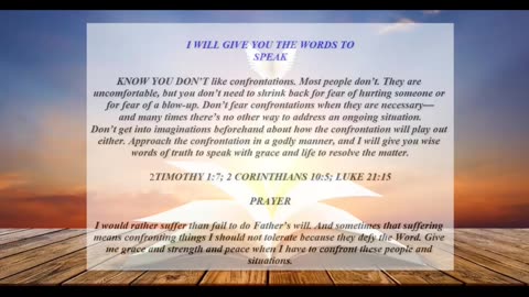 I Will Give You The Words To Speak