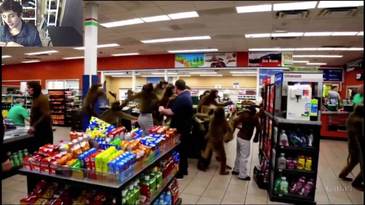Outtake #1,058 Of Over 5 Monkeys Roam Around A Convenience Store Fake Funny Parody Video