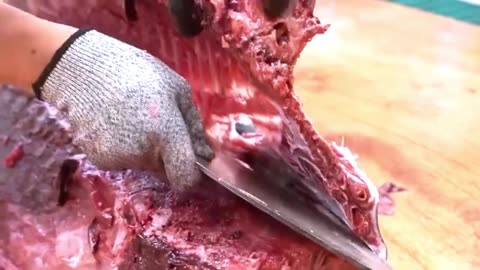 Tuna Knife Making, Giant Bluefin Tuna Cutting Skills, Sashimi