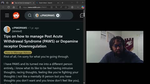 Tips on how to manage Post Acute Withdrawal Syndrome (PAWS) from PMO