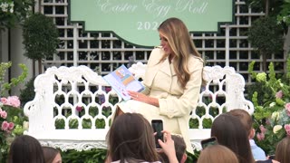 First Lady Melania Trump Reads to Children at the 2025 White House Easter Egg Roll