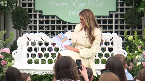 First Lady Melania Trump Reads to Children at the 2025 White House Easter Egg Roll