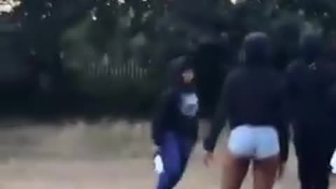 Black woman in Kenya waves her knife because it is her hobby, Btw it was in Gladstone Park, UK
