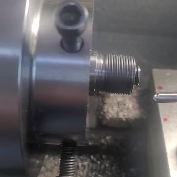 Setting up for final chamber cut