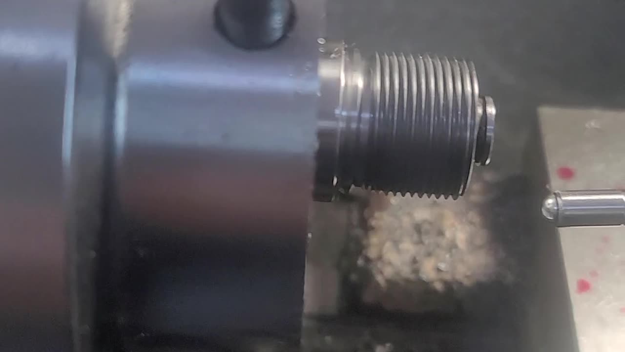 Setting up for final chamber cut