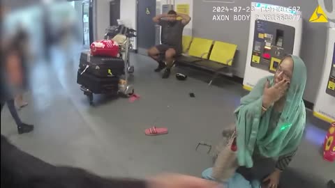 Bodycam footage of alleged assault on police at Manchester Airport shown to jury