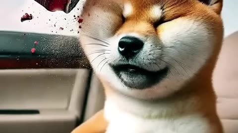 Baby Shiba's wild revenge ride🏎️