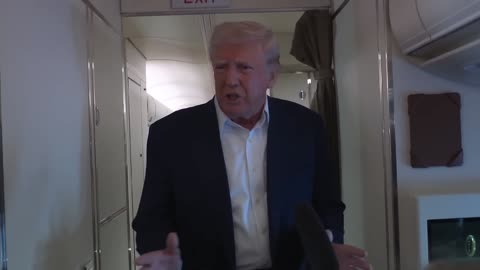 President Trump Gaggles with the Press on Air Force One, May 04, 2025