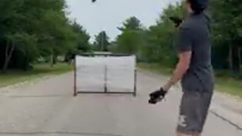 This hockey trickshot just went viral!