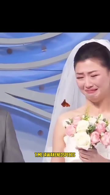 The bride's father died years ago but something crazy happened