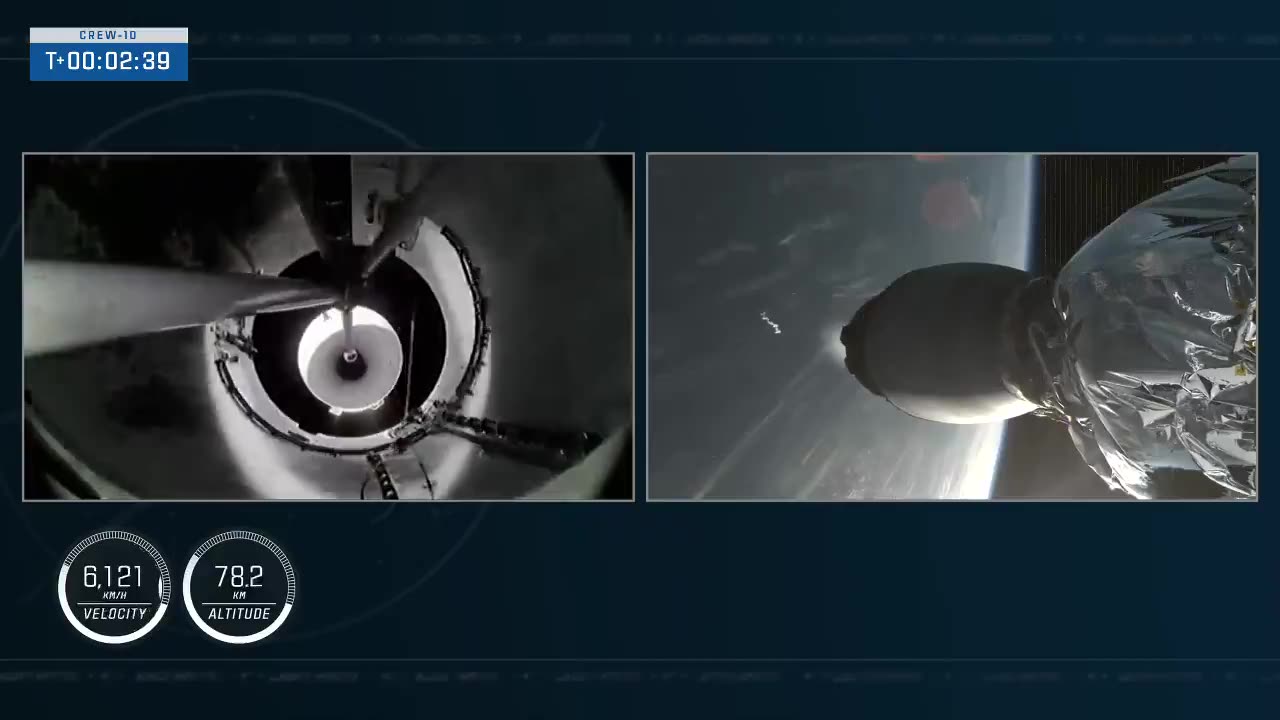 Falcon 9 first stage separation and flip maneuver SpaceX NASA