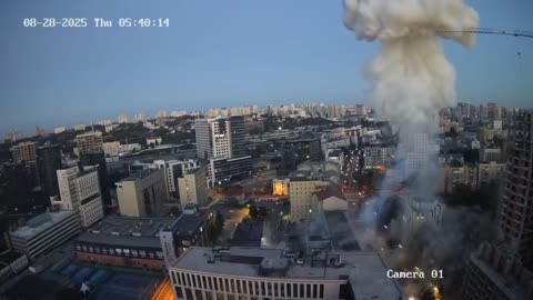 Earlier this morning, Russia carried out a missile strike on an office building in Kiev