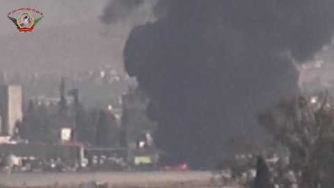 Syrian War Nairab (Aleppo) airbase, HJ-8 vs. helicopter(2), hit (Liwa al Tawhid) 2013.11.16