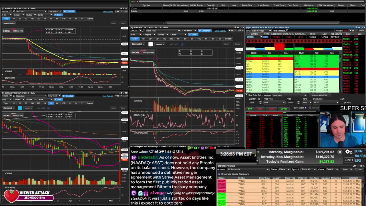 LIVE Day Trading the Stock Market