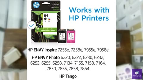 HP 64 Black & Tri-Color Ink Cartridges for HP Printers (Combo Pack) | Works with