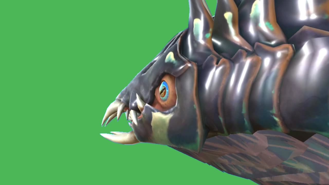 WATER DRAGON video animation GREEN SCREEN. CHROMAKEY FOOTAGE on the green screen .