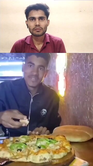 100% desi Pizza roti kha raha hai