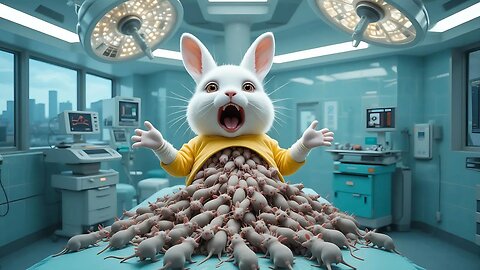 It's a pity that the rabbit was attacked by mice
