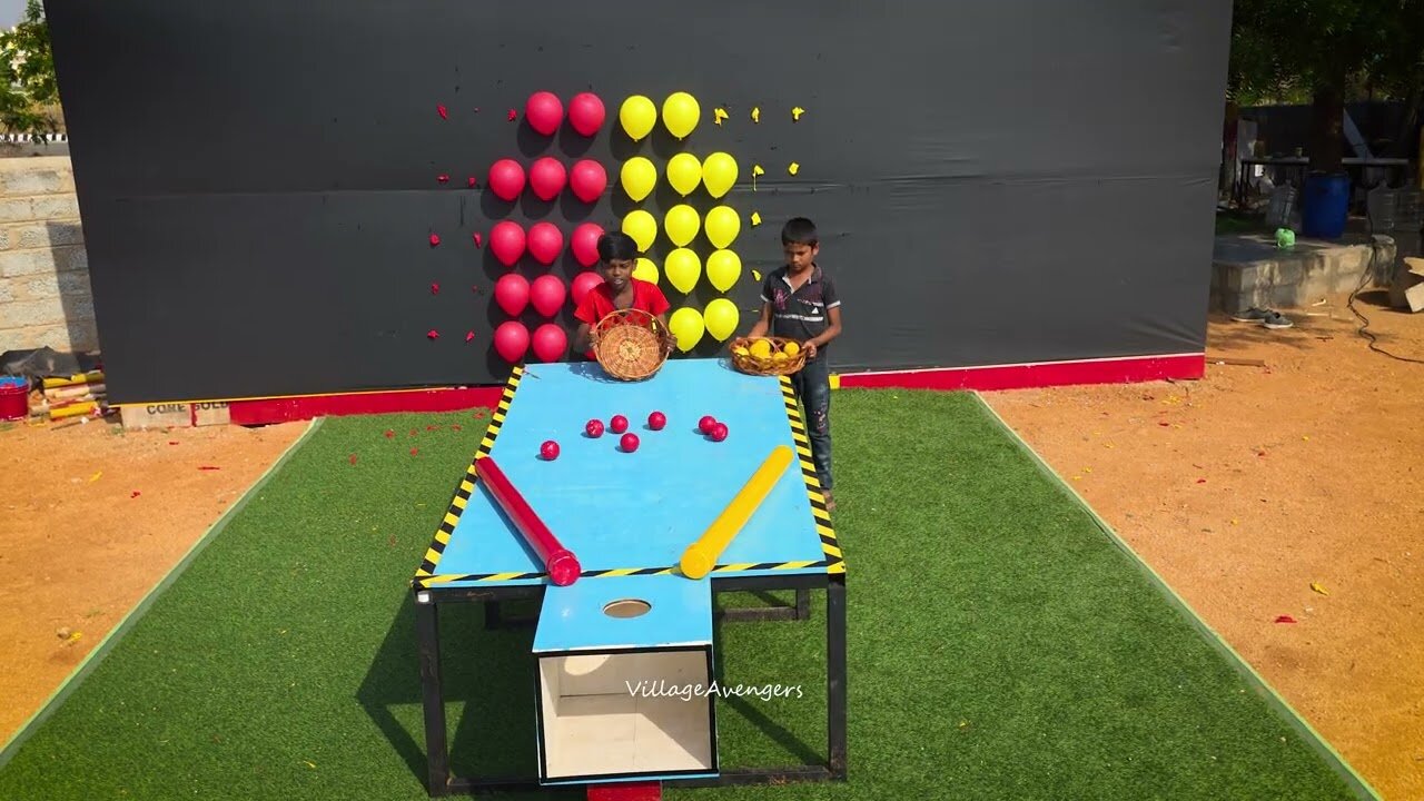 Drop the balls into box and win the challenge || Village Avengers
