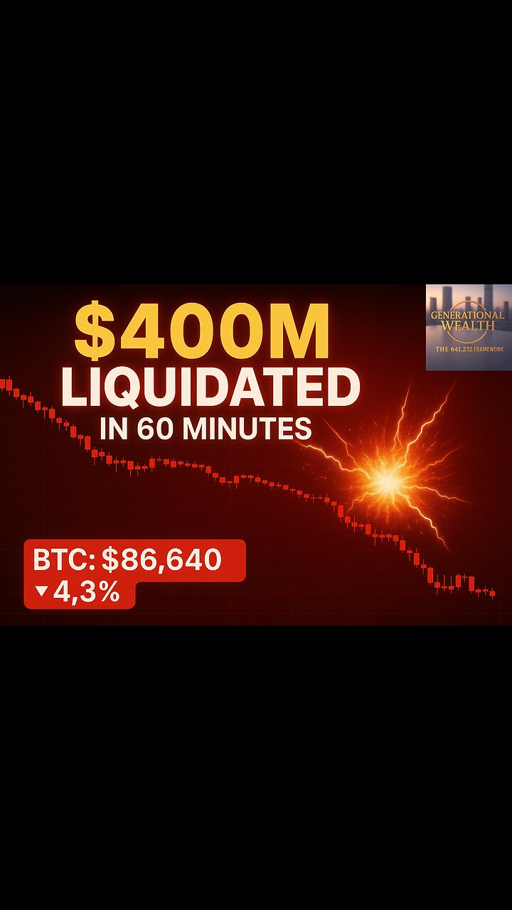 CRYPTO CRASH: $400M Liquidated in 60 Minutes - Bitcoin, Ethereum, XRP Analysis