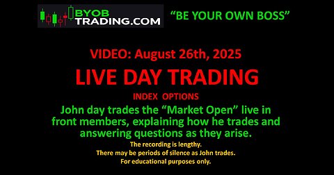 August 26th, 2025 BYOB John Trades Market Open; 4hrs of flat price action 4 educational purposes.