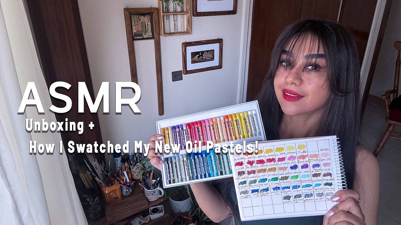 New Oil Pastels Unboxing + How to Create a Color Chart | ASMR